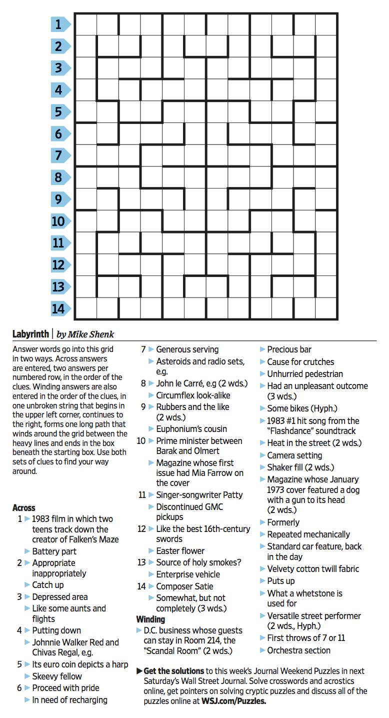 Wall Street Journal Crossword Contest - Journal Foto And Wallpaper - Wall Street Journal Crossword Puzzle Printable