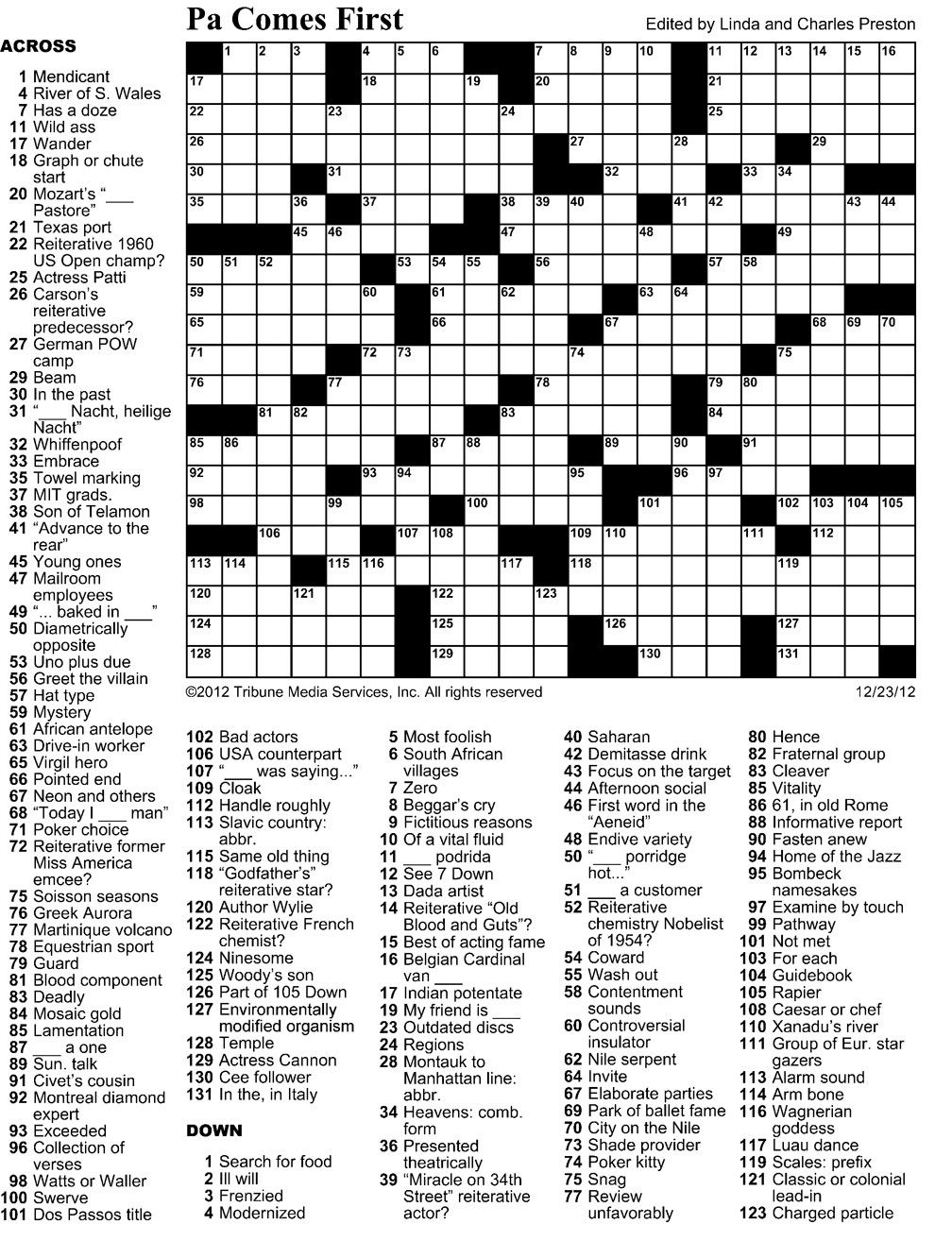 Clueless Crossword Puzzles Printable