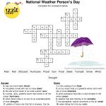 Weather Crossword Puzzle Answer Key   Printable Weather Crossword Puzzle