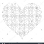 White Puzzles Pieces Arranged Heart Shape Stock Illustration   Printable Puzzle Heart