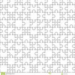 White Puzzles Pieces Seamless Pattern. Jigsaw Puzzle Template Ready   Print Jigsaw Puzzle