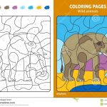 Wild Animals Coloring Page For Kids, Elephant. Stock Vector   Printable Elephant Puzzle