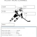 Word Scramble Hockey Themed Primary Spellers Can Unscramble Some   Printable Hockey Crossword Puzzles