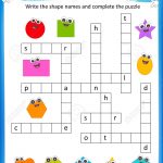 Worksheet   Complete The Crossword Puzzle 2D Shapes Worksheet   Worksheet On Puzzle