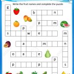 Worksheet   Complete The Crossword Puzzle Fruits Worksheet For   Worksheet On Puzzle
