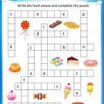 Worksheet   Complete The Crossword Puzzle Sweets Worksheet For   Worksheet On Puzzle