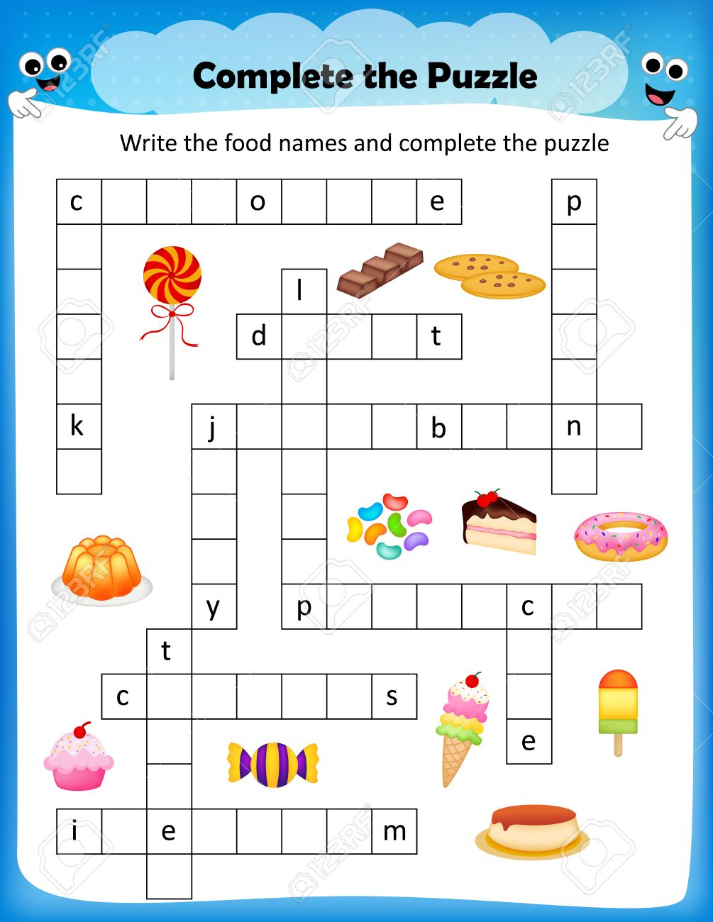 Worksheet - Complete The Crossword Puzzle Sweets Worksheet For - Worksheet On Puzzle