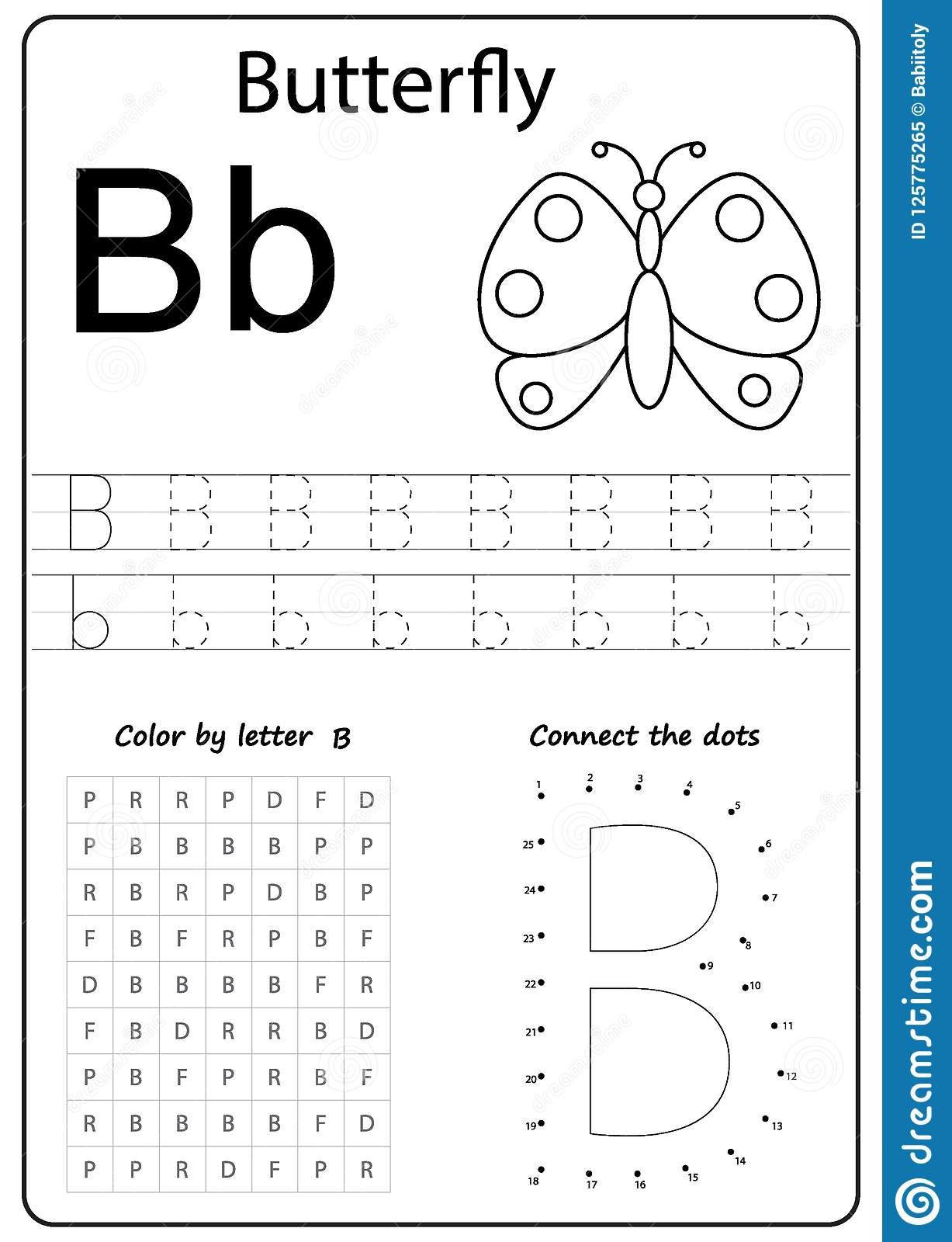 Writing Letter B. Worksheet. Writing A-Z, Alphabet, Exercises Game - Letter B Puzzle Printable
