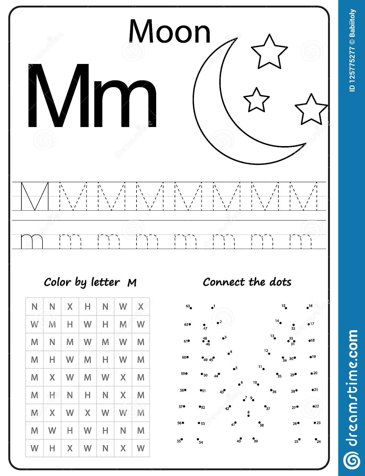 Letter M Is For Moon Handwriting Practice Worksheet Free Printable