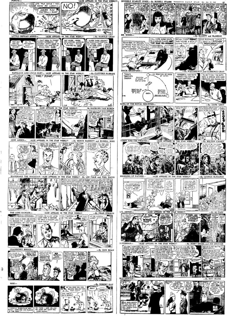 Lost Toronto Toronto Star Comics 1942